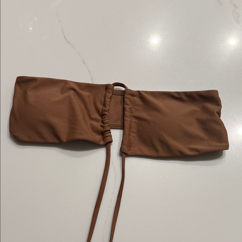 SHEIN Tan Strapless Bikini Top